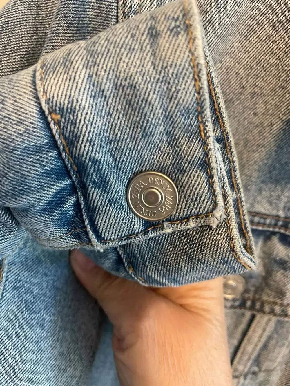 Zara Women's Sz.S Light Wash Sherpa-Lined Jean ‎ Jacket, Vintage